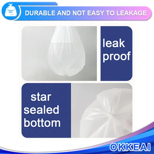 Miniatura 4 de OKKEAI Bolsas de basura pequeñas de 3 galones, 120 unidades, color blanco, bolsas de basura pequeñas para baño, bolsas de basura de 10 litros