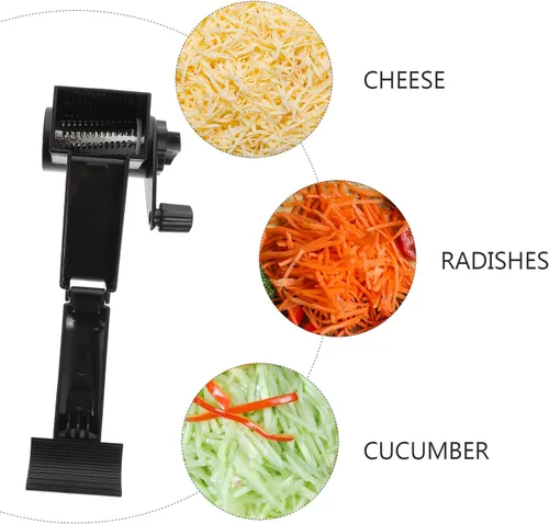 Miniatura 9 de Rallador de queso giratorio portátil de mano, triturador manual para queso duro y chocolate, herramienta de cocina de cáscara negra para entusiastas