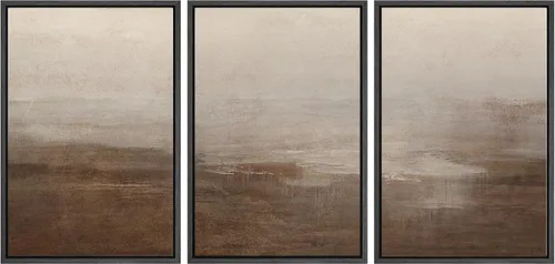 Miniatura 22 de SIGNWIN Lienzo enmarcado para pared, juego de arte tranquilo con reflejo de lago, acuarela, montaña y agua, ilustraciones modernas, arte abstracto