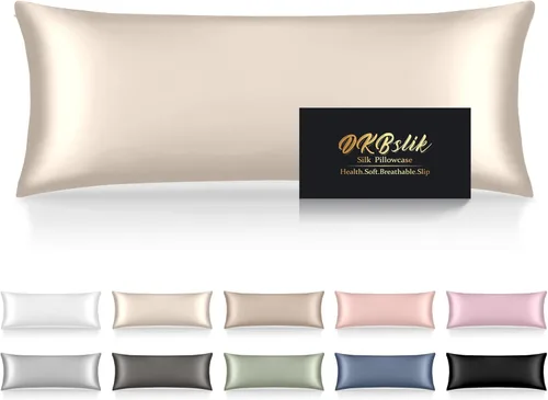 Miniatura 54 de Funda de almohada de seda para cabello y piel, fundas de almohada de seda de morera tamaño estándar, anti-acné, refrescante para dormir, seda Rosa