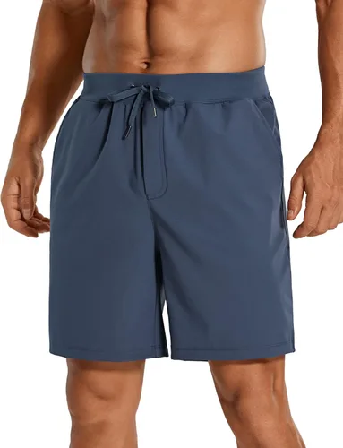 CRZ YOGA Pantalones cortos de entrenamiento elásticos en cuatro direcciones para hombre, 79 pulgadas, suaves, duraderos, casuales, con bolsillos,