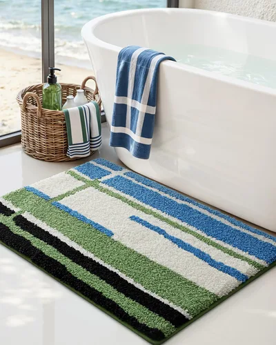 Miniatura 15 de DEXI Alfombras de baño antideslizantes, de 16 x 24 pulgadas, lavables de microfibra, tapete de baño de secado rápido, absorbente ultra suave
