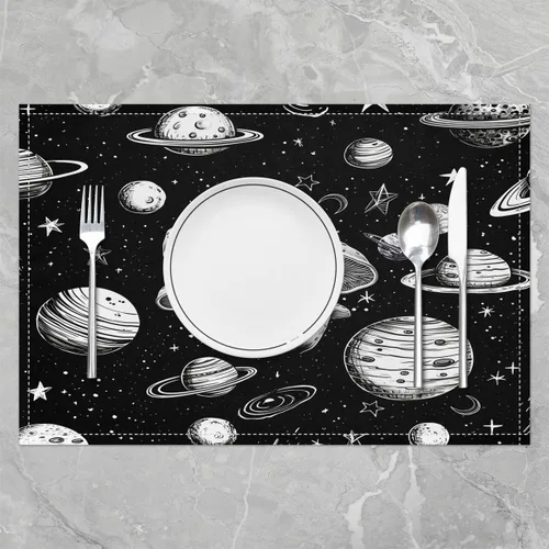 Miniatura 2 de Juego de 4 manteles individuales de hongos de dibujos animados con diseño de hongos, decoración de cocina, cena, interiores, manteles individuales