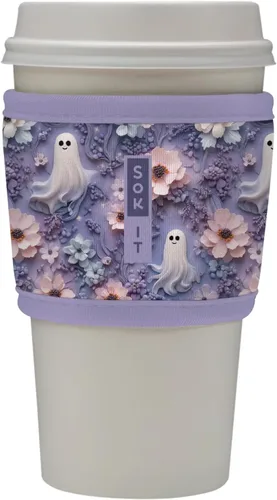 Miniatura 200 de Sok It HotSok Coffee & Tea - Funda de neopreno con aislamiento reutilizable (floral abstracto)