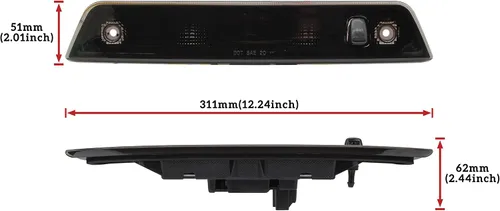 Miniatura 7 de Tercera luz de freno LED para Grand Cherokee 05-10, luz de freno central negra ahumada KEWISAUTO para accesorios Jeep Grand Cherokee 2005-2010
