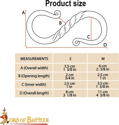 Miniatura 3 de Lord of Battles Twisted Hand Forged Iron S-Hooks Set of 20 - Rustic Black S-Shaped Hanging Hooks for Kitchen Utensils, Pots & Pans, Camping, Garden