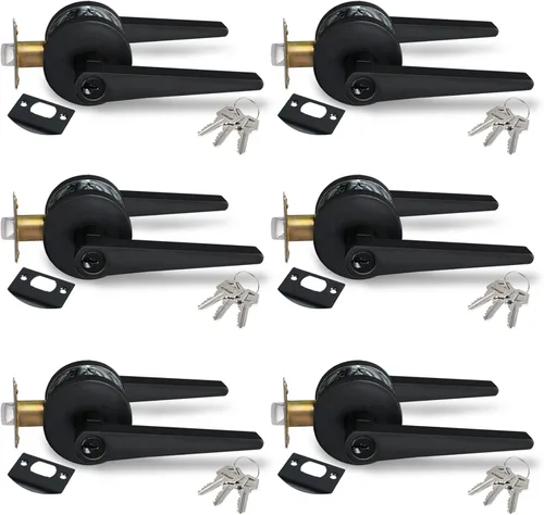 Miniatura 45 de MD8820-DB-BK-1P - Manija de puerta de privacidad sólida para dormitorio y baño, acabado negro mate