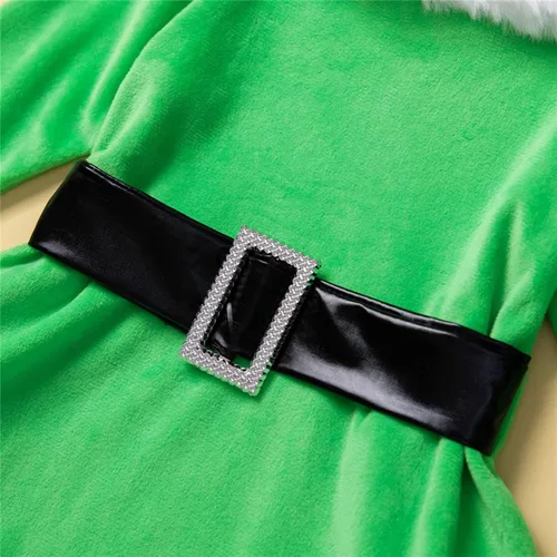 Miniatura 3 de Traje de fiesta de Navidad para bebés y niñas conjunto de 2 unidades sin espalda línea A vestido de niña