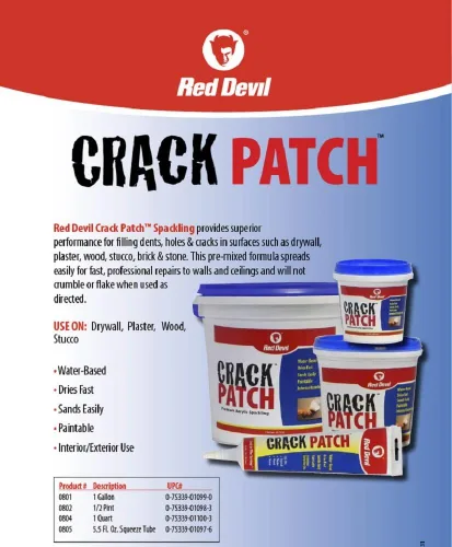 Miniatura 2 de Red Devil 0802 Crack Patch Premium Acrylic Spackling, 1/2, 1⁄2 pinta, blanco