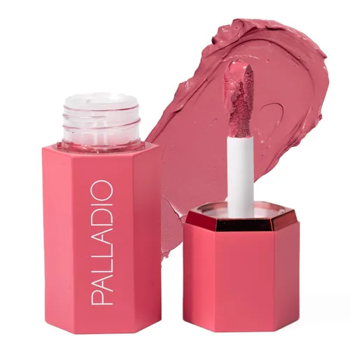 Palladio Rubor líquido para mejillas y labios maquillaje 2 en 1, fórmula de crema sin peso, a prueba de manchas de larga duración, aspecto natural,