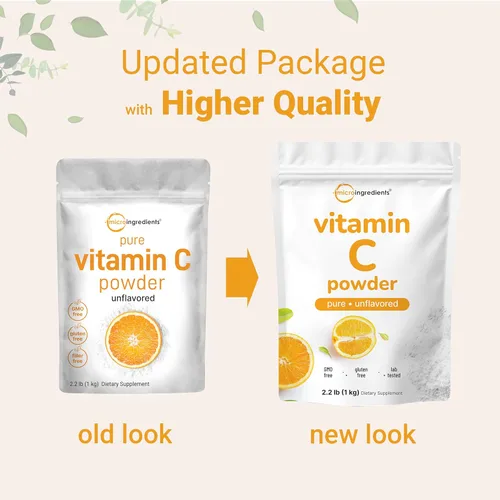 Miniatura 3 de Polvo de cristal de vitamina C puro (vitamina C soluble en agua, 1000 mg por porción), 2.2 lbs (2.2 libras), vitaminas inmunes y antioxidante