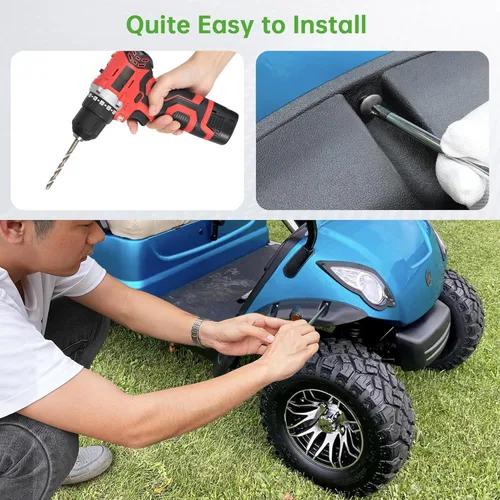 Miniatura 7 de 10L0L 4PCS Golf Cart Fender Flares for Yamaha G29, EZGO TXT/RXV, Club Car DS/Precedent - Heavy Duty ABS Plastic Mud Guards with Reflectors &