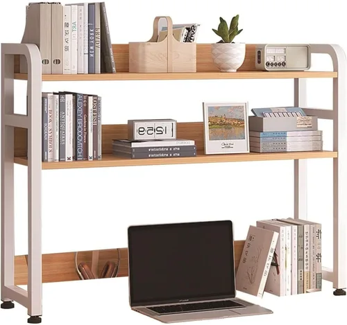 Miniatura 8 de Estantería de escritorio pequeña de 2 capas, organizador de escritorio, estante organizador de escritorio de bricolaje, estantería de escritorio