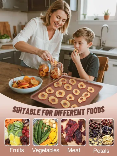 Miniatura 8 de Aulock 6 hojas deshidratadoras de alimentos de silicona con borde, compatibles con bandejas Cosori de 12" x 11" (30.5 x 28 cm), forro cuadrado
