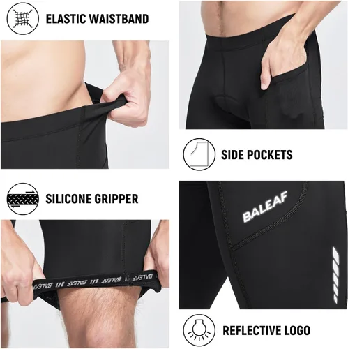 Miniatura 5 de baleaf - Pantalones cortos acolchados para ciclismo de bicicleta para hombre, para ciclismo en carretera, con bolsillos, UPF 50+, accesorios MTB