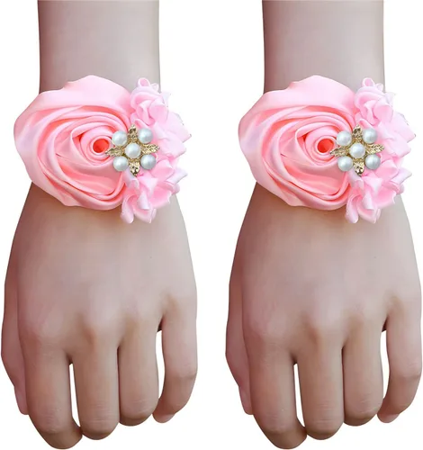 Miniatura 13 de Boutonniere de rosas de satén, 2 piezas para boda, novio, padrino, padrino, mejor hombre, padre, alfiler de solapa, agujero de botón, flor