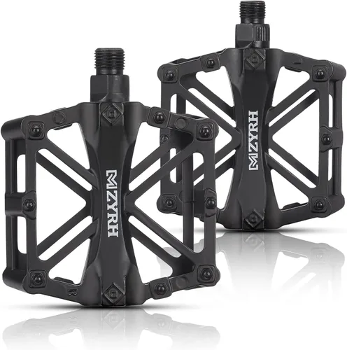KEMIMOTO Pedales de bicicleta de montaña, pedales planos de bicicleta MTB, 9/16 pulgadas, rodamiento sellado duradero de aluminio CNC para la