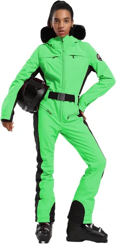 Miniatura 41 de GSOU SNOW Traje de esquí para mujer, traje de nieve de una pieza, para snowboard, delgado, aislante, impermeable, resistente al viento