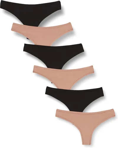 Tienda Essentials Ropa interior tipo tanga para mujer (disponible en tallas grandes), paquete de 6