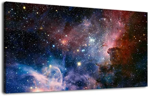 Miniatura 2 de arteWOODS Lienzo decorativo para pared, galaxia, nebulosa, estrellada, pintura cósmica, cuadros panorámicos, universo, estrellas, espacio exterior