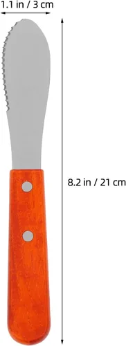 Miniatura 2 de SHERCHPRY 2 unids Creamcheese Butter Straight Spreader Butter Spatula Sandwich Cortadora Raspador Mango de Madera Pequeñas Herramientas Espátula