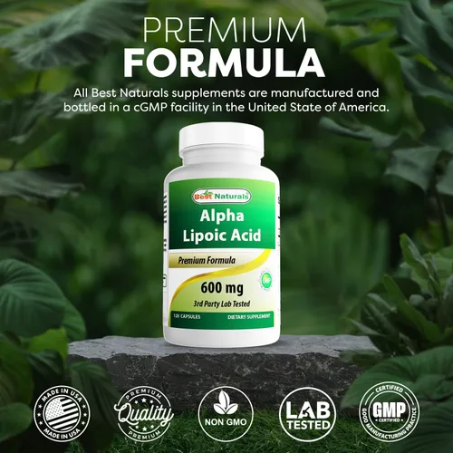 Miniatura 5 de Best Naturals- Ácido alfa lipoico (ALA) - 600 mg (120 unidades (paquete de 2))