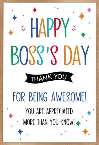 Tarjeta del día del jefe, regalos del día del jefe para mujeres y hombres, tarjeta de regalo feliz del día del jefe para jefe de empleados,