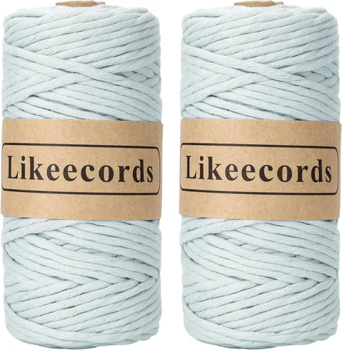 Miniatura 47 de Likeecords - Cuerda de macramé de 4 mm de un solo hilo, 80 m de cuerda de macramé colorida, cuerda de algodón para macramé, cuerda de algodón