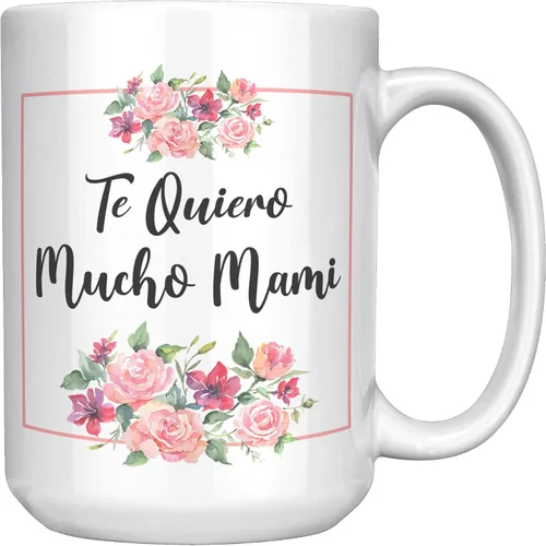 Miniatura 6 de Coveted Goods Te Quiero Mucho Mami Taza – Regalo para el Día de la Madre Española para Mamás Latinas – Taza de café de cerámica blanca de 11 oz