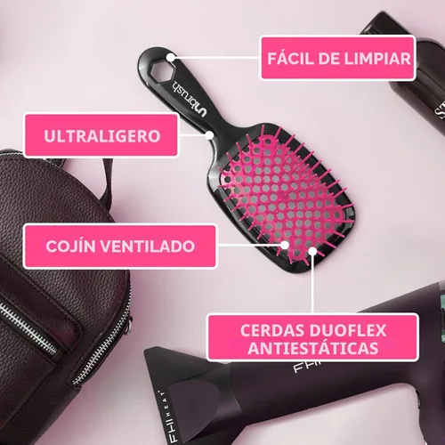 Miniatura 6 de FHI HEAT Unbrush Wet & Dry - Cepillo para desenredar el cabello, color rosa Flor de cerezo