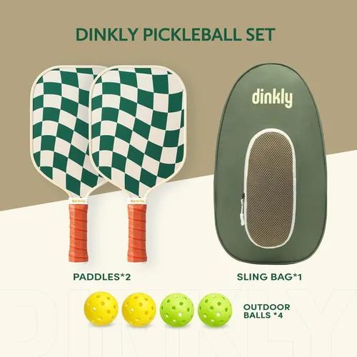 Miniatura 8 de Juego de 2/4 palas de pickleball - Raqueta de pickleball de grafito/fibra de vidrio aprobada por USAPA, 2 raquetas de pickleball, 4 pelotas y 1 2