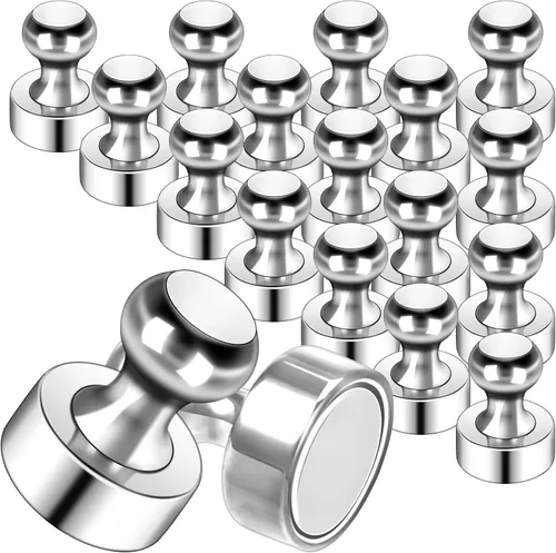 Miniatura 12 de Paquete de 10 imanes de nevera para adultos, imanes de metal fuerte, imanes redondos pequeños para refrigerador, pizarra blanca, casillero, pizarra