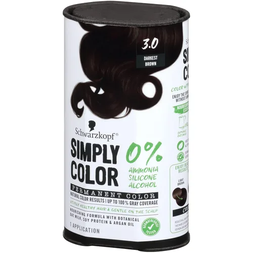 Miniatura 7 de Schwarzkopf Simply Color - Tinte permanente para el cabello, Marrón más oscuro Tono 3.0 Paquete de 2 3.0 Marrón más oscuro