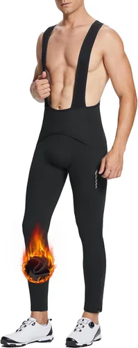 BALEAF Pantalones de ciclismo de invierno para hombre, con acolchado 4D, térmicas, resistentes al agua, para ciclismo, para clima frío, bolsillos
