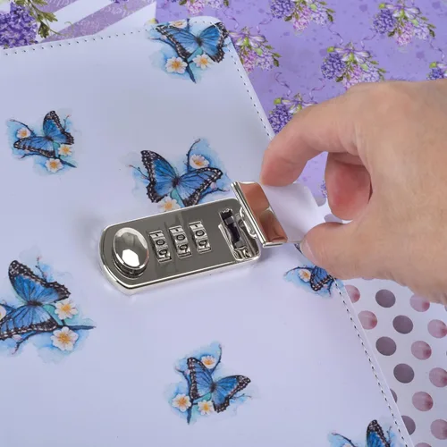 Miniatura 4 de ARRLSDB Diario creativo de contraseñas A5 con cerradura, diario de piel sintética con cerradura de combinación, cuaderno de contraseñas, diario