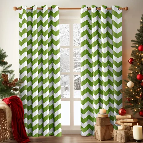 Miniatura 9 de Melodieux - Cortinas de chevron de moda para sala de estar y comedor, cortinas con ojales oscurecedores y parte superior para ventanas