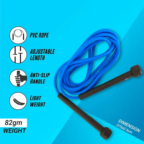 Miniatura 4 de NIVIA Skipping Rope for Weight Loss & Cardio Adjustable Jump Rope for Home Workout, Gym, Boxing & CrossFit Smooth Rotation, Anti-Slip Handles