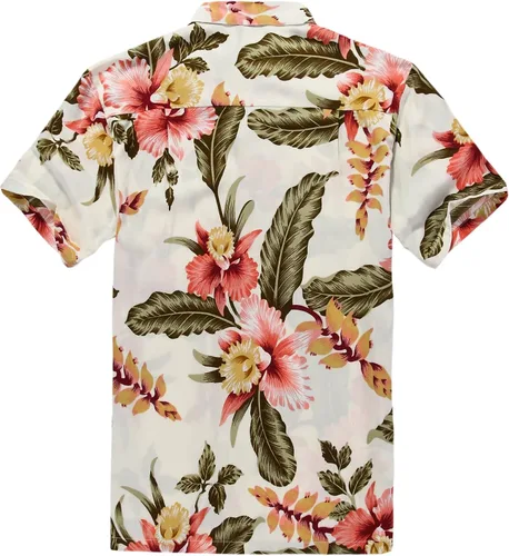 Miniatura 3 de Conjunto de traje de fiesta hawaiana Luau a juego para parejas, vestido camisero en crema Rafelsia, Crema Rafelsia