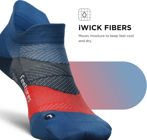 Miniatura 5 de Feetures Elite Ultra Light No Show Tab Solid - Calcetines de correr para hombres y mujeres, calcetines de compresión atléticos, absorben la humedad