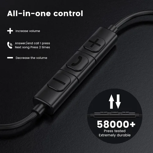 Miniatura 5 de MOSWAG Auriculares con cable con micrófono, auriculares intrauditivos de 0.138 in con ajuste de aislamiento de ruido y sonido claro, cómodos