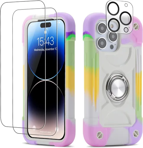 Miniatura 83 de Funda para iPhone Se3/iPhone Se2, iPhone 6/6S, iPhone 7/iPhone 8 de 4.7 pulgadas con soporte de anillo, con 2 protectores de pantalla resistentes