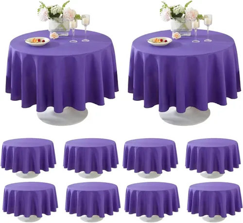 Miniatura 16 de Paquete de 5 Manteles Cuadrados 60 x 60 Pulgadas de Carbón, Mantel de Poliéster Lavable para Uso en Hogar, Fiesta, Boda o Restaurante.