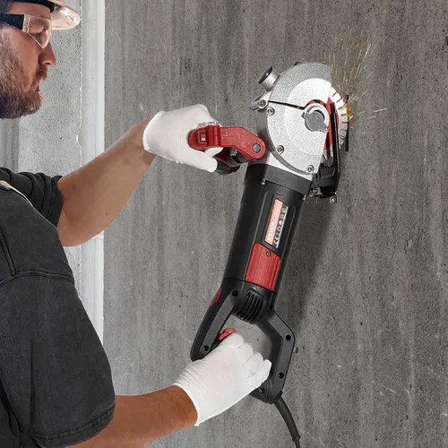 Miniatura 8 de VEVOR Wall Chaser, máquina ranuradora de 4800 W con guía láser de 6500 rpm, profundidad máxima de ranura y ancho de 1.6 x 1.65 pulgadas, máquina