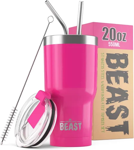 Miniatura 10 de Beast Vaso Térmico de 30 oz de Acero Inoxidable con Aislamiento al Vacío para Café y Hielo de Doble Pared Termo de Viaje (Rojo Arándano)