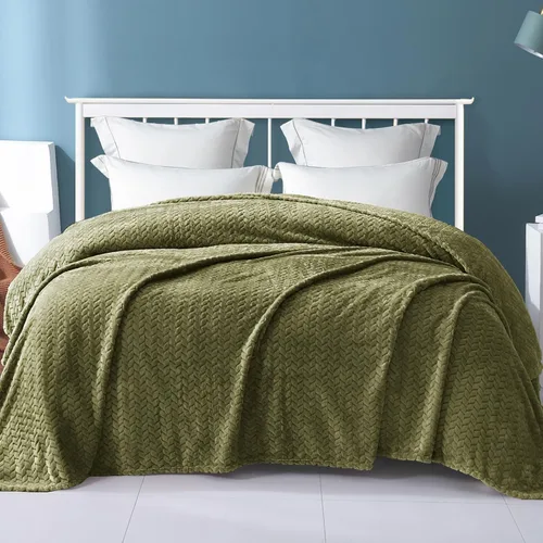Miniatura 2 de Exclusivo Mezcla Manta de vellón tamaño King para cama, 90 x 104 pulgadas, manta de franela jacquard suave, acogedora y ligera, felpa cálida