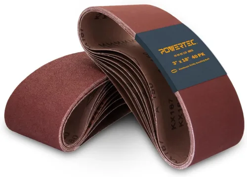 Miniatura 8 de POWERTEC Sanding Belts, Aluminum Oxide Belt Sander Sanding Belt for Portable Belt Sander, Woodworking, Metal Polishin