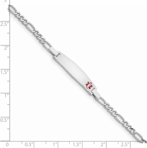 Miniatura 3 de Pulsera de alerta de emergencia con cierre de mosquetón, de plata de ley 925 maciza esmaltada, con certificado RN de enfermera, caduceo