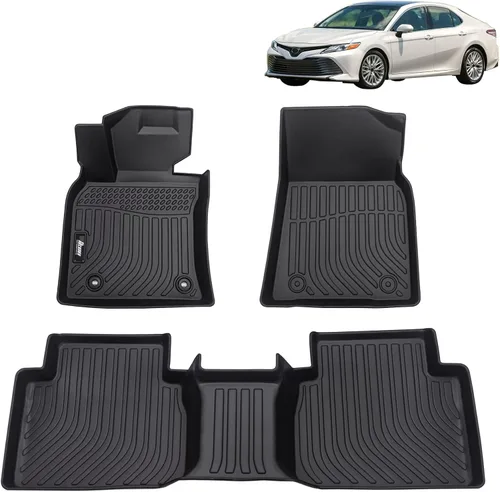 Miniatura 33 de FREEMOTOR802 Compatible con Ford Maverick 2.5L híbrido 2022-2025, alfombrillas de piso negras moldeadas en 3D, protección para 1ª y 2ª fila