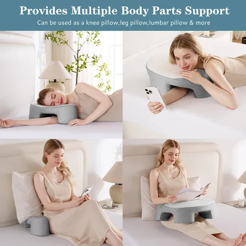 Miniatura 6 de EUHAMS - Almohada para durmientes laterales - Almohada ergonómica de espuma viscoelástica para el hombro con agujeros para los brazos para aliviar