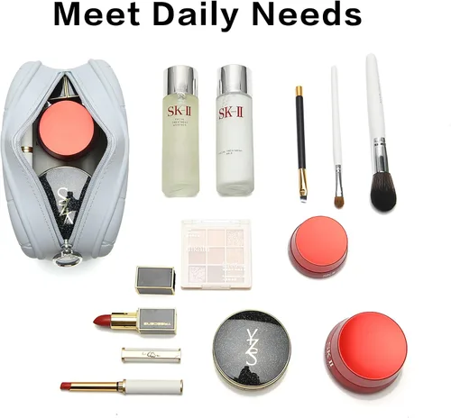 Miniatura 3 de Bolsa de maquillaje de silicona, bolsa de cosméticos de viaje, bolsa de maquillaje, lindo organizador de maquillaje, bolsa versátil con cremallera